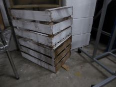* 2 x white and wooden crates. 550w x 380d x 300h