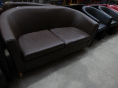 * brown leather sofa