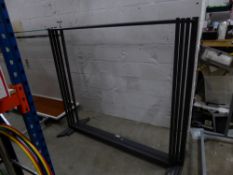 * 5 x grey metal frame hanging rails 1530w x 470d x 1470h