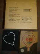 *Box of 4 Pink Heart Glass Neon Inserts