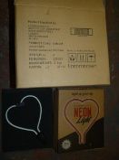 *Box of 4 Pink Heart Glass Neon Inserts