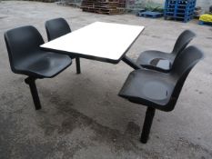 *Metal Framed Cafeteria Table with Four Plastic Se