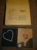 *Box of 4 Pink Heart Glass Neon Inserts
