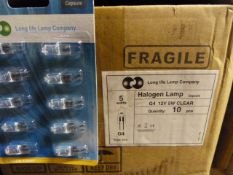 *Five Boxes of 200 G4 12V 5W Clear Halogen Bulbs