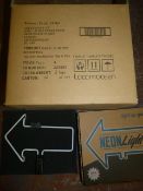 *Box of 4 Blue Arrow Glass Neon Inserts