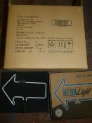 *Box of 4 Blue Arrow Glass Neon Inserts