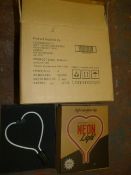 *Box of 4 Pink Heart Glass Neon Inserts