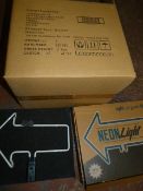 *Box of 4 Blue Arrow Glass Neon Inserts