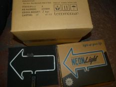 *Box of 4 Blue Arrow Glass Neon Inserts