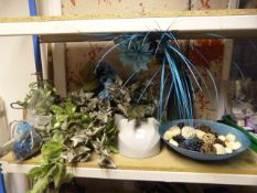 *Quantity of Artificial Plants, Glass Vase and Bowl