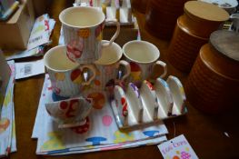 McCaw & Allan Breakfast Set; Four Mugs, Toast Rack