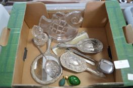 Plated Dressing Set plus Glass Items, etc.