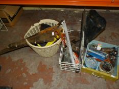 Quantity of Tools and Fittings Including Saws, jacks, Nails, Bike Lamps, etc.