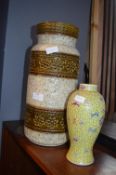Large Retro West German Vase plus Oriental Vase