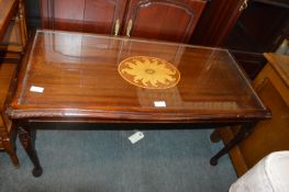 Glass Topped Inlaid Coffee Table