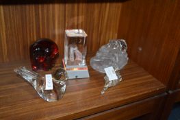 Illuminated Glass Ornament plus Glass Animals