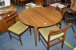 Retro Extending Dining Table & Four Retro Teak Dining Chairs