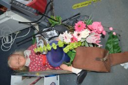 Miscellaneous Items; Dolls, Gun Bag, Artificial Fl