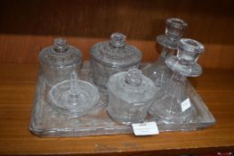 1930's Glass Dressing Table Set