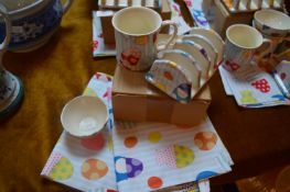 McCaw & Allan Breakfast Set; Four Mugs, Toast Rack