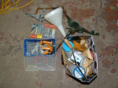 Christmas Tree Stand, Drill Bit Set and Assorted Tools and Fittings