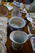 Blue & White Chamber Pot and Two Jugs