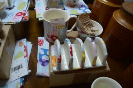 McCaw & Allan Breakfast Set; Four Mugs, Toast Rack