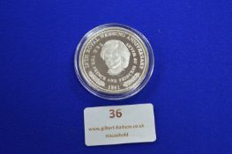 Turks & Caicos Islands Royal Wedding Anniversary 1991 Solid Sterling Silver Coin