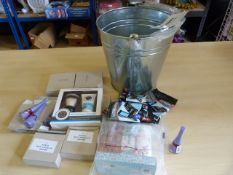 *Galvanised Bucket Containing Touchscreen Wipes, N