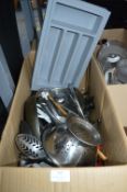 Kitchen Pans, Utensils, Three Cutlery Trays, etc.