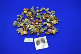 Vintage Clip On Costume Jewellery Earrings