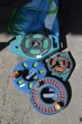 Four Flat Garden Hose Reels