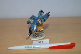 Arona Enameled Kingfisher Trinket Box
