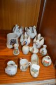 Crested Ware; Swans, Vases, etc.