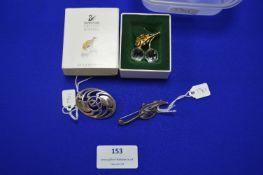 Two Sterling Silver Brooches and Swarovski Crystal