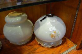 Two Large Glass Light Shades