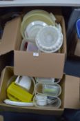 Two Large Boxes of Kitchen Storage Tubs, Cake Boxe