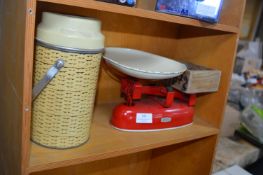 Vintage Scales and Weights, plus a Thermos Flask