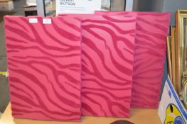 Three Pink Canvas Wall Art Panels