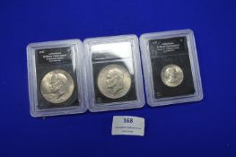 Three Brilliant Uncirculated US Dollars - Eisenhow