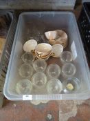 *Box of Candle Holders, and a Part Bone China Tea Set