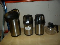 *3 Hot Drinks Dispensers & Coffee Jug