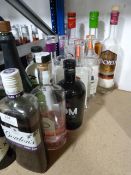 *Thirteen Part Used Bottles of Gins Including Gordan's, Hendricks, Mom, Hooting Owl, etc.