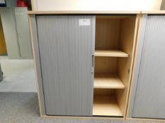 *1000mm x 1070mm x 500mm Tambour shelf unit light pine style