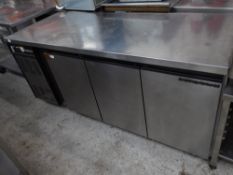 * Foster Gastronome 90 3 door prep top fridge on castors. 1860w x 700d x 840h