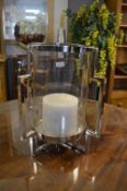 Large Chrome & Glass Candle Lamp