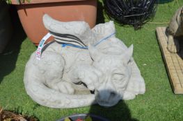 *Oakley Stone Sleeping Dragon Garden Statue