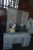 Vintage Wardrobe, White & Gilt Dressing Table plus