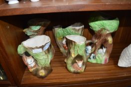 Five Withernsea Eastgate Pottery Vases