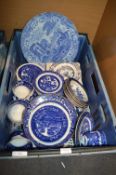 Blue & White Plates, Willow Pattern, etc. Includin